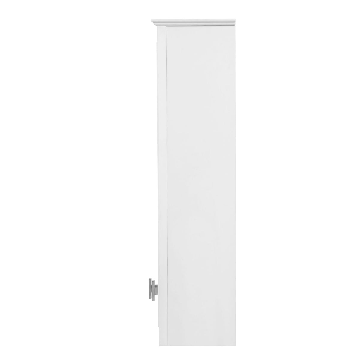 Wall Mounted Mirror Cabinet With 5 Adjustable Shelves, Rectangular Storage For Bathroom - White
