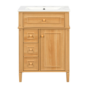 Bathroom Vanity With Sink, Cabinet With Flip Out Drawer, 2 Soft Close Drawers, 1 Soft Close Door - Wood