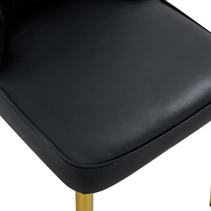 Modern Dining Chairs With Metal Legs And Simple Line Design On Backrest