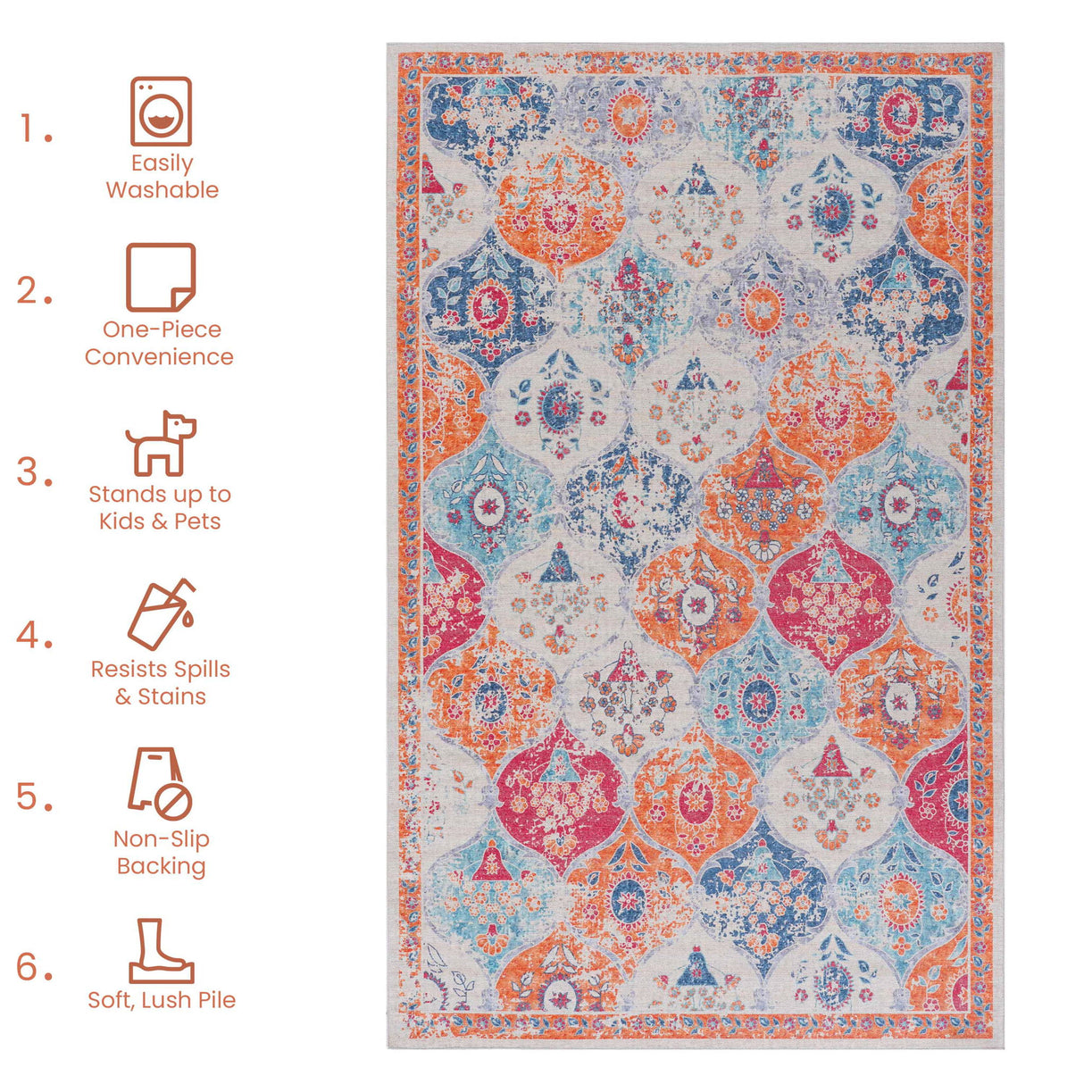 Maval - Stunning Washable Area Rug