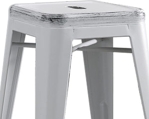 Backless Modern Industrial Bar Stools (Set of 2)
