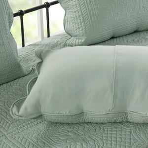 6 Piece Reversible Scalloped Edge Daybed Cover Set - Seafoam