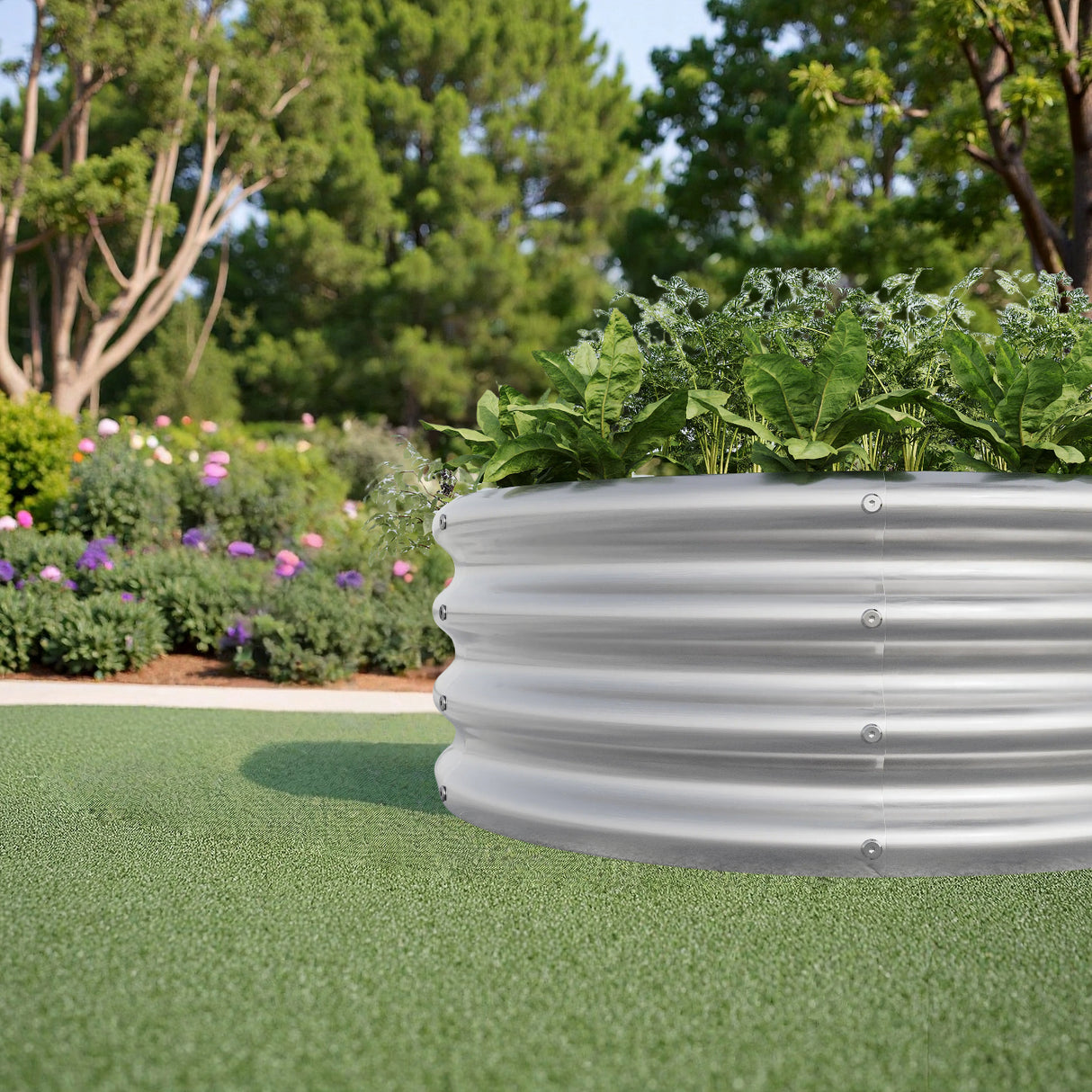 2PCS Tall Round Metal Raised Garden Beds