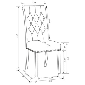 Tufted Rolled Backrest Side Chairs (Set of 2)