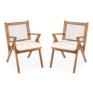 Patio Dining Chair with Cushion (Set of 2)