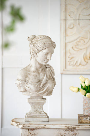 10x9x22" Bust Of Women In Magnesian
