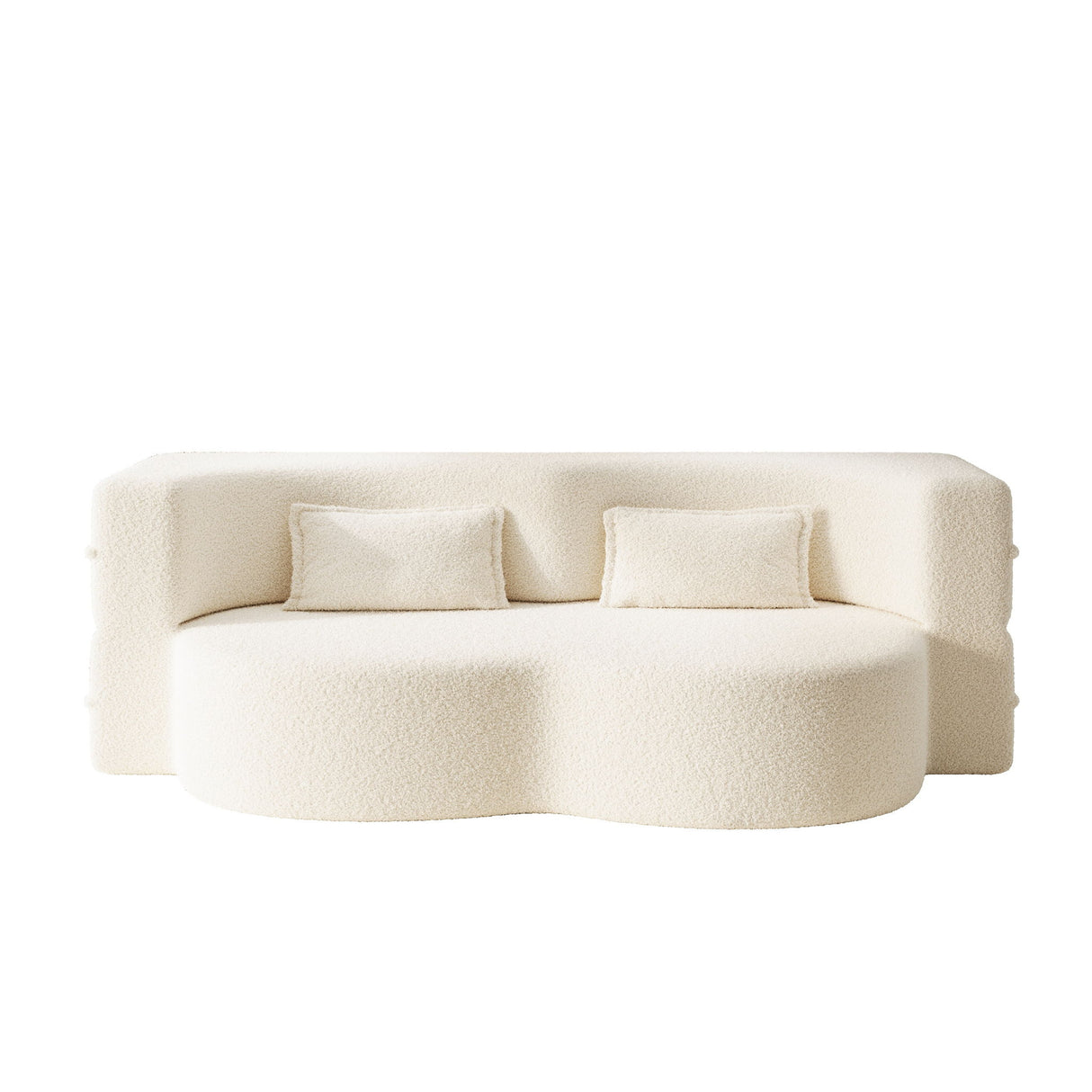 Modern Floor Sofa With 2 Pillows, Twin Size For Living Room
