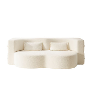 Modern Floor Sofa With 2 Pillows, Twin Size For Living Room