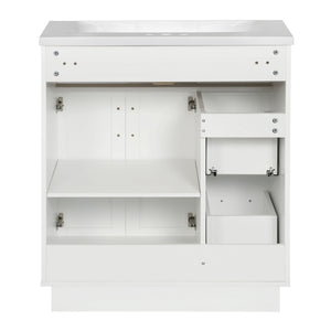Bathroom Vanity With 2 Doors, 2 Drawers, Adjustable Shelf, Hidden Slides & Soft Close Hinges