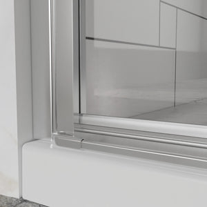 Bifold Frameless Shower Door With Tempered Clear Glass
