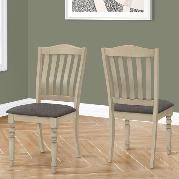Dining Chair, Upholstered, Side, Transitional (Set of 2) - Gray - Best Buy Furniture