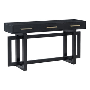 Elegant Console Table with Three Drawers - Black or Antique Gray