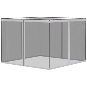 Outsunny - 10' x 13' Replacement Mesh Sidewall Netting For Patio Gazebos And Canopy Tents With Zippers (Sidewall Only) - White