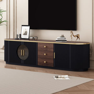 Modern Minimalist TV Stand for TVs Up to 80" With 3 Drawers and 1 Shelf