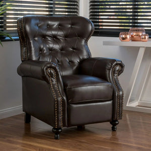 Contemporary Style Push Back Recliner With Button Tufted Stitching And Nailhead Trim - Best Buy Furniture