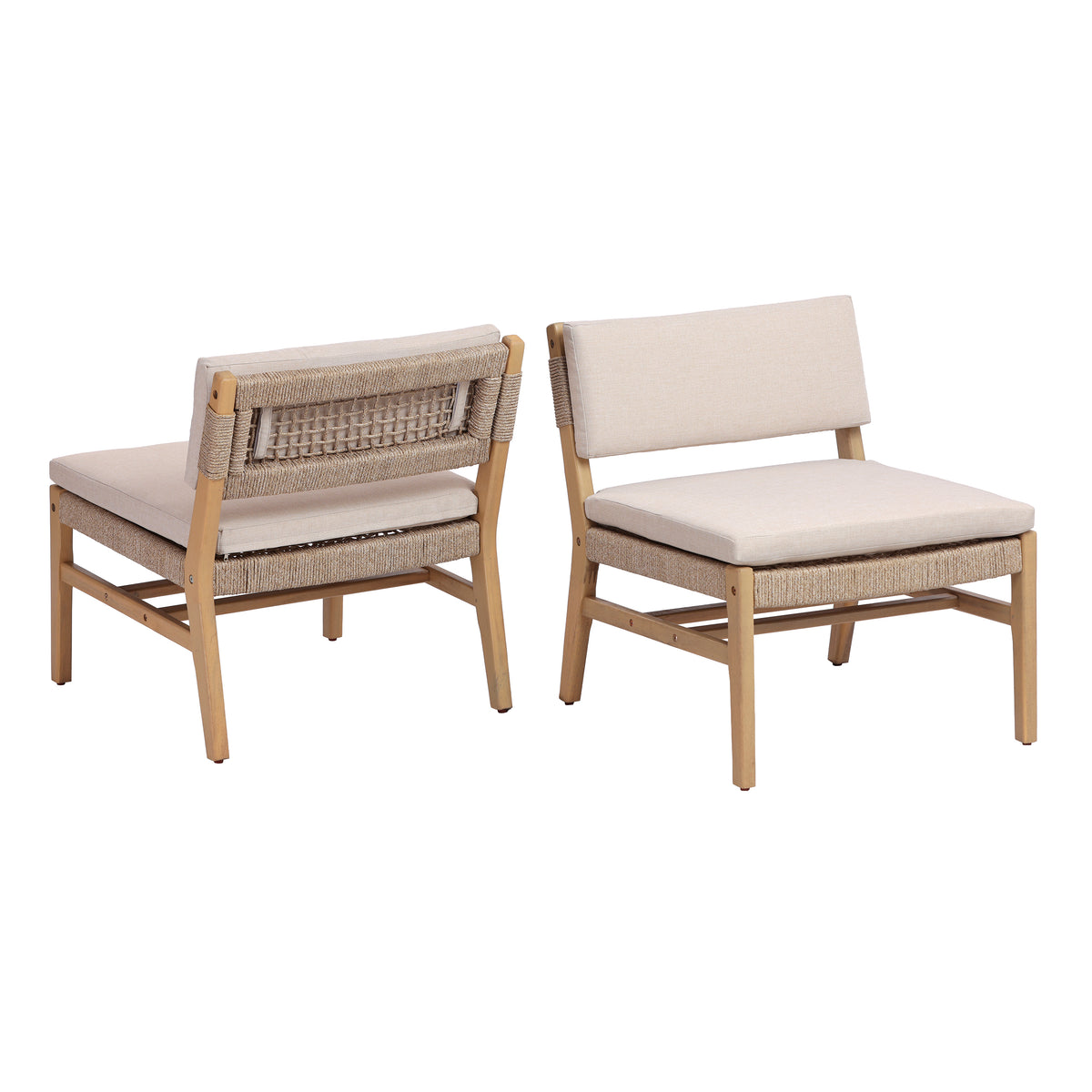 OMI Lounge Chair Acacia and Rope