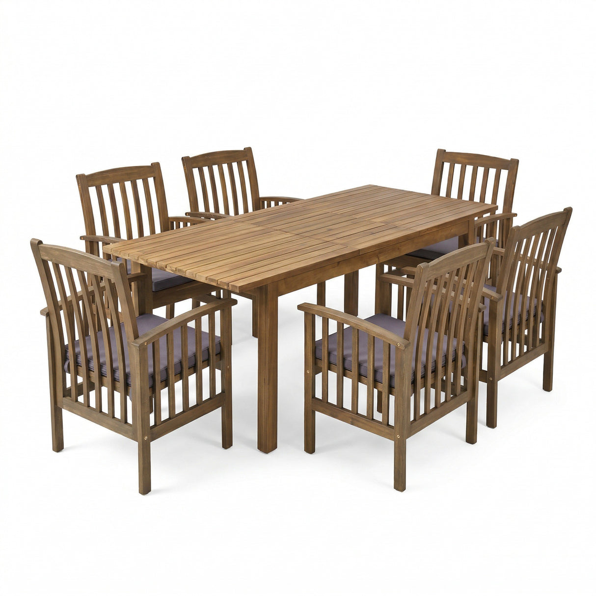 7 Pieces Acacia Wood Outdoor Dining Set