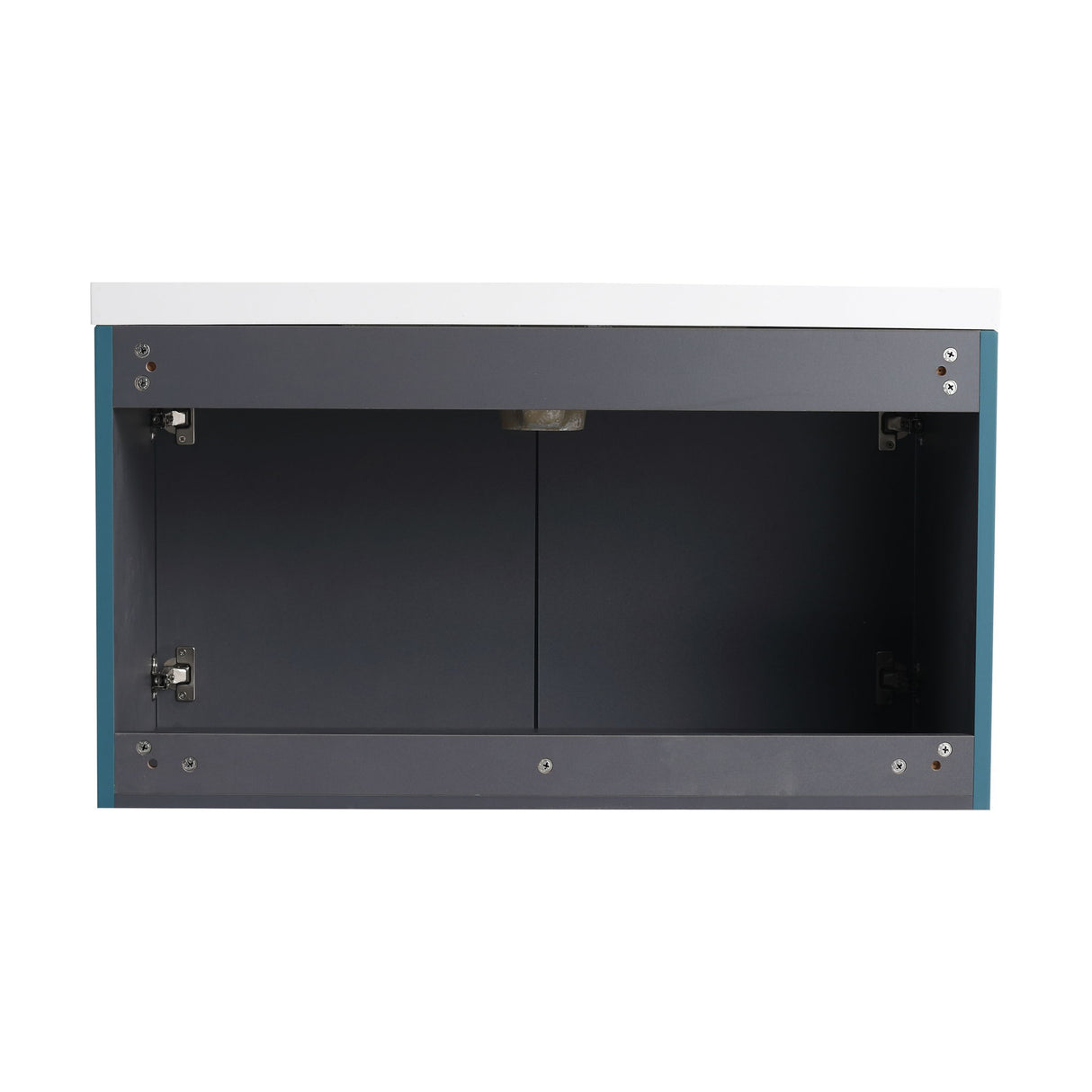 Contemporary Wall Mounted Bathroom Vanity With Resin Double Sink