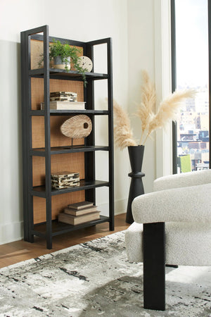 Abyard - Bookcase - Black / Natural - Best Buy Furniture