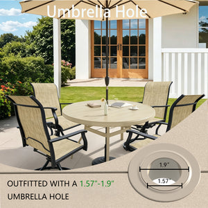 Outdoor Patio Furniture Set for 4 with Swivel Chairs