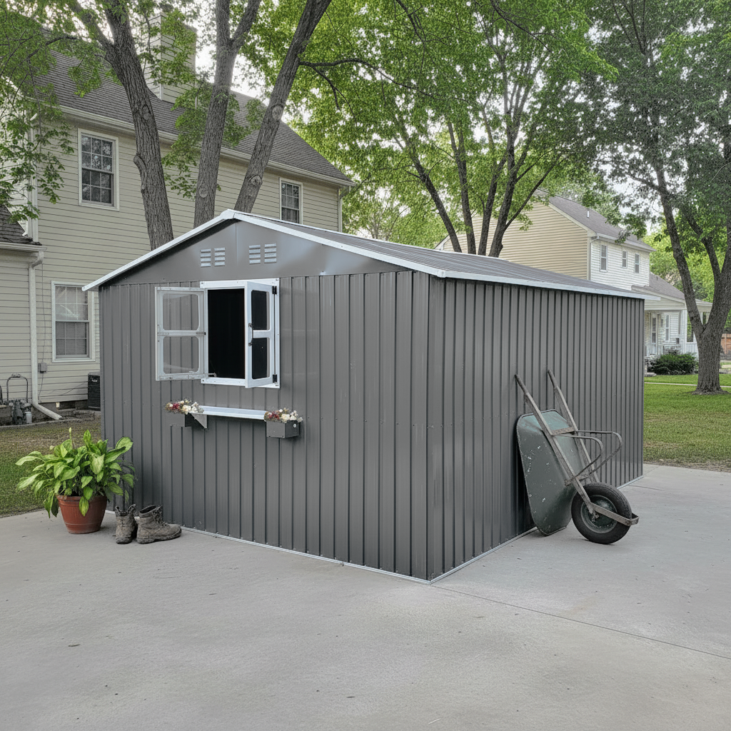12x10 FT Outdoor Metal Storage Shed