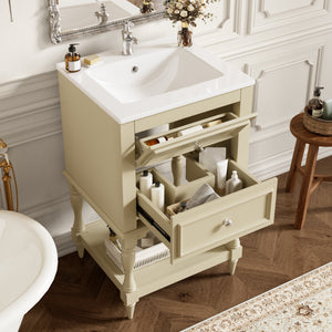 20'' Bathroom Vanity with Ceramic Sink and Storage Cabinet