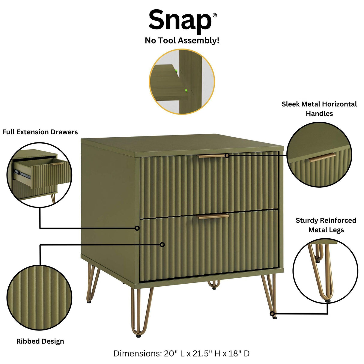 Dumbo - Nightstand With 2 Drawers