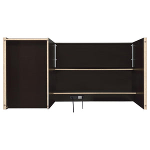 Halston - 3 Drawer Office Computer Desk With Keyboard Tray - Cappuccino