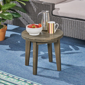 Outdoor Acacia Wood Side Table With Weather Resistance