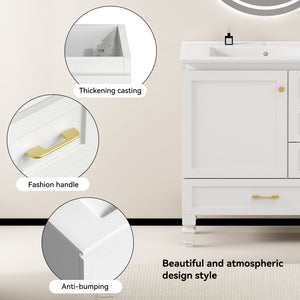 30" White Bathroom Vanity with Abundant Storage