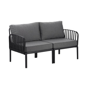 3 Piece Patio Conversation Sets, Modern Outdoor Patio Sectional Furniture Set with Square Coffee Table