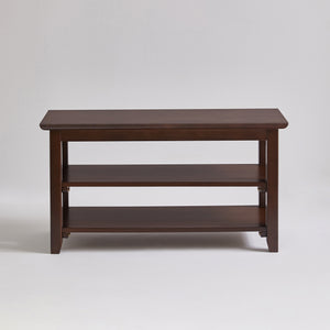 2-Tier Solid Wood Shoe Bench