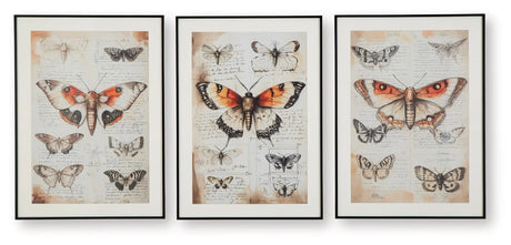 Jossletts - Wall Art Set (Set of 3) - Orange / Black / Ivory - Best Buy Furniture