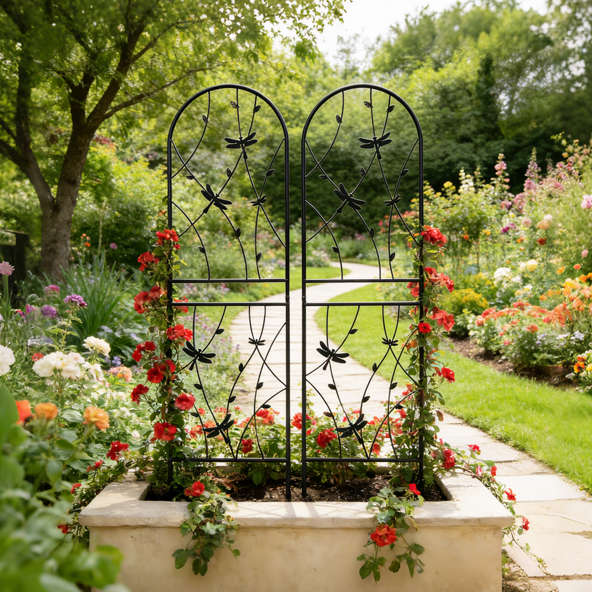 4 Pack Metal Garden Trellis for Climbing Plants