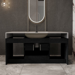 39.4 Inches Single Contemporary Floating Bathroom Vanity