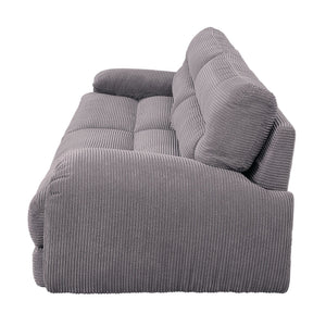 Cadenza - Corduroy 2 Piece Living Room Set - Gray - Best Buy Furniture