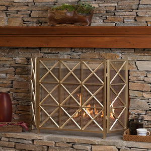 Margaret - 3 Panel Fireplace Screen Iron - Best Buy Furniture
