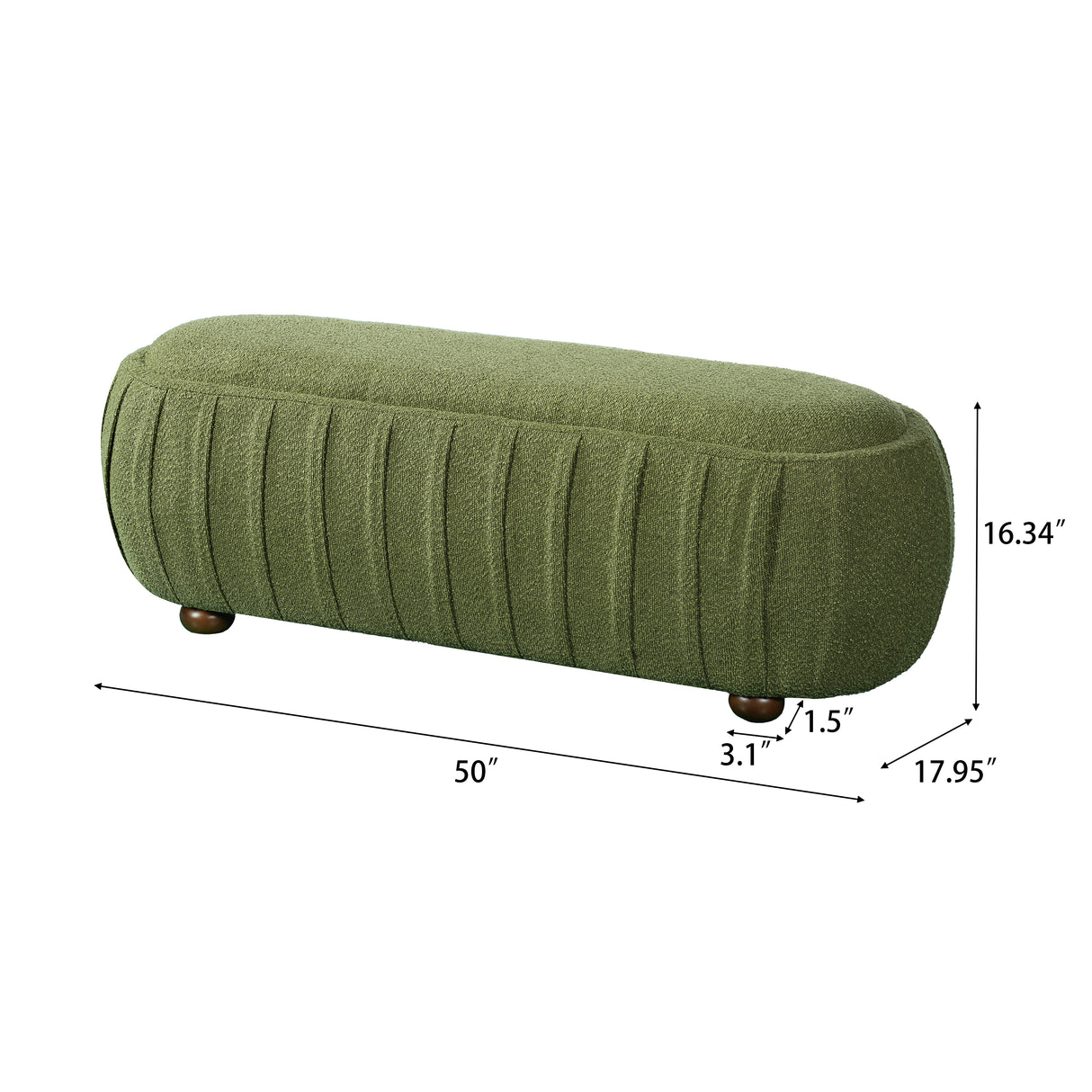 Upholstered Ottoman, Oval Shape