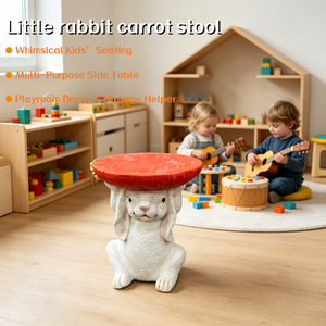 Resin Bunny Side Table with Carrot Top