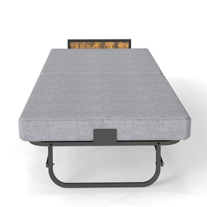 78"×31" Folding Bed with Headboard & USB Charging Station