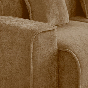 Deep Seat Modular 3 Seat Boneless Sofa with French Edge Piping