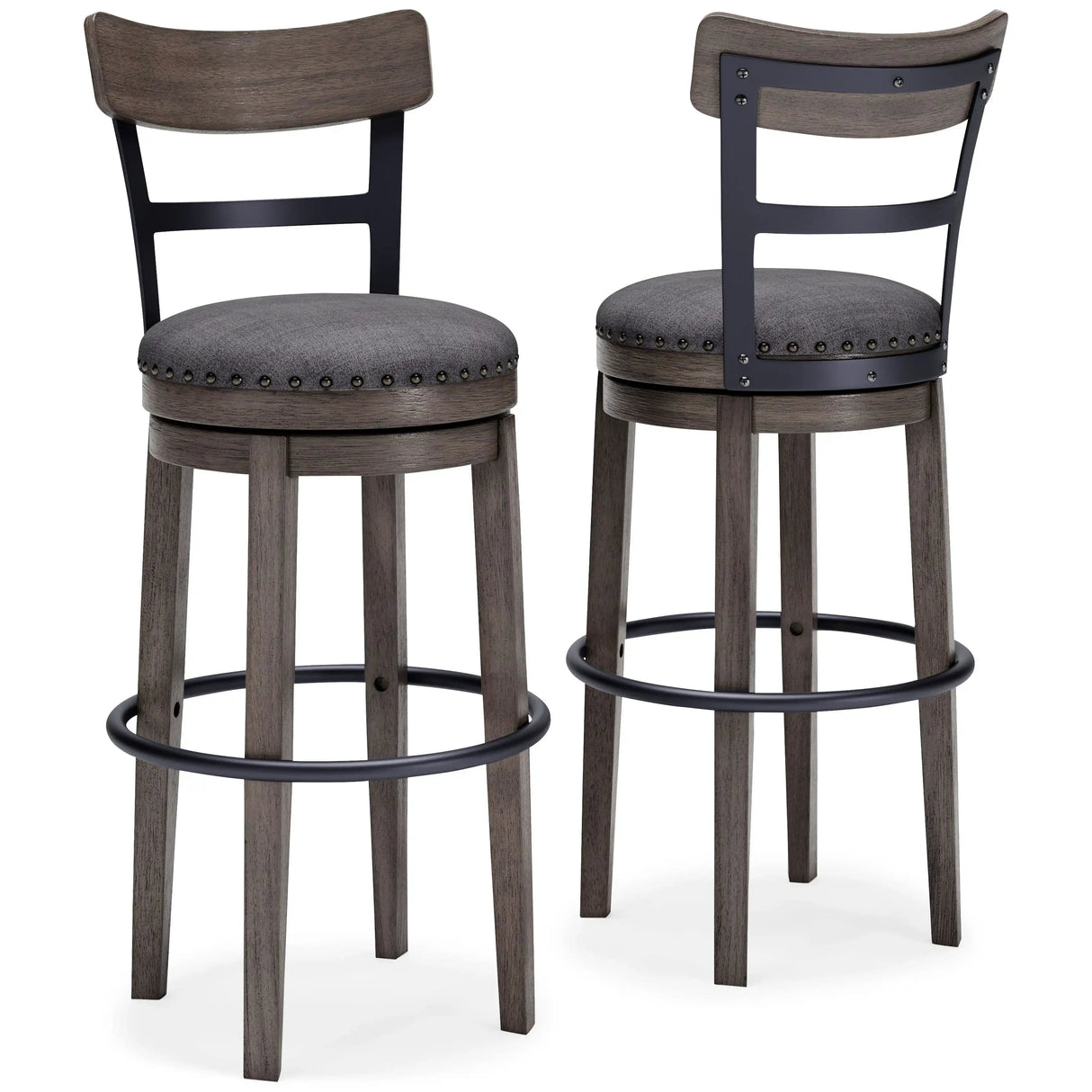 Caitbrook - Tall UPH Swivel Barstool - Gray - Best Buy Furniture