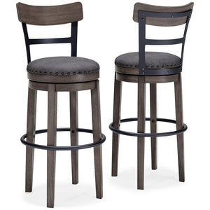 Caitbrook - Tall UPH Swivel Barstool - Gray - Best Buy Furniture