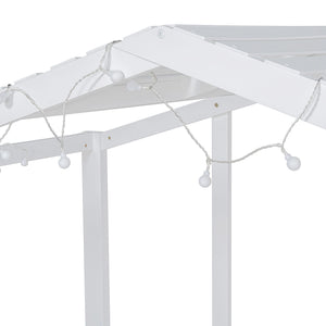 Loft House Bed With Ladder And Slide, With board And Light Strip On The Roof