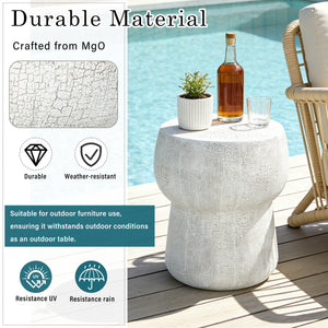 U_Style Outdoor Patio Accent Table with Crack Process