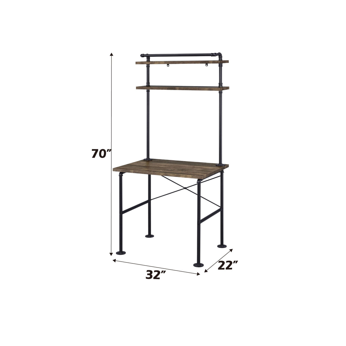 Ensata - Rustic Writing Desk - Black / Oak - Best Buy Furniture