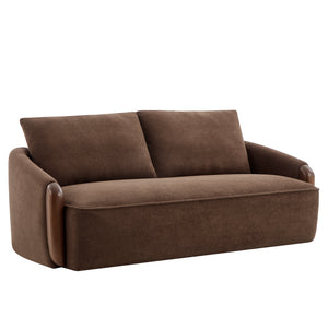 75 in. Curved Velvet Upholstered Sofa