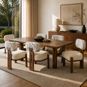 7-Piece Dining Table Set for 6, 71"