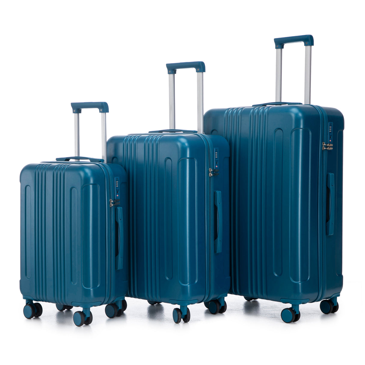 3-Piece-ABS-Spinner-Wheel-Luggage-Set-20'/24'/28'-Dark-Blue-Luggage-Sets