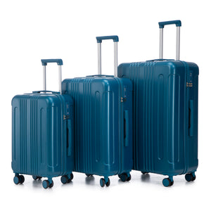 3-Piece-ABS-Spinner-Wheel-Luggage-Set-20'/24'/28'-Dark-Blue-Luggage-Sets